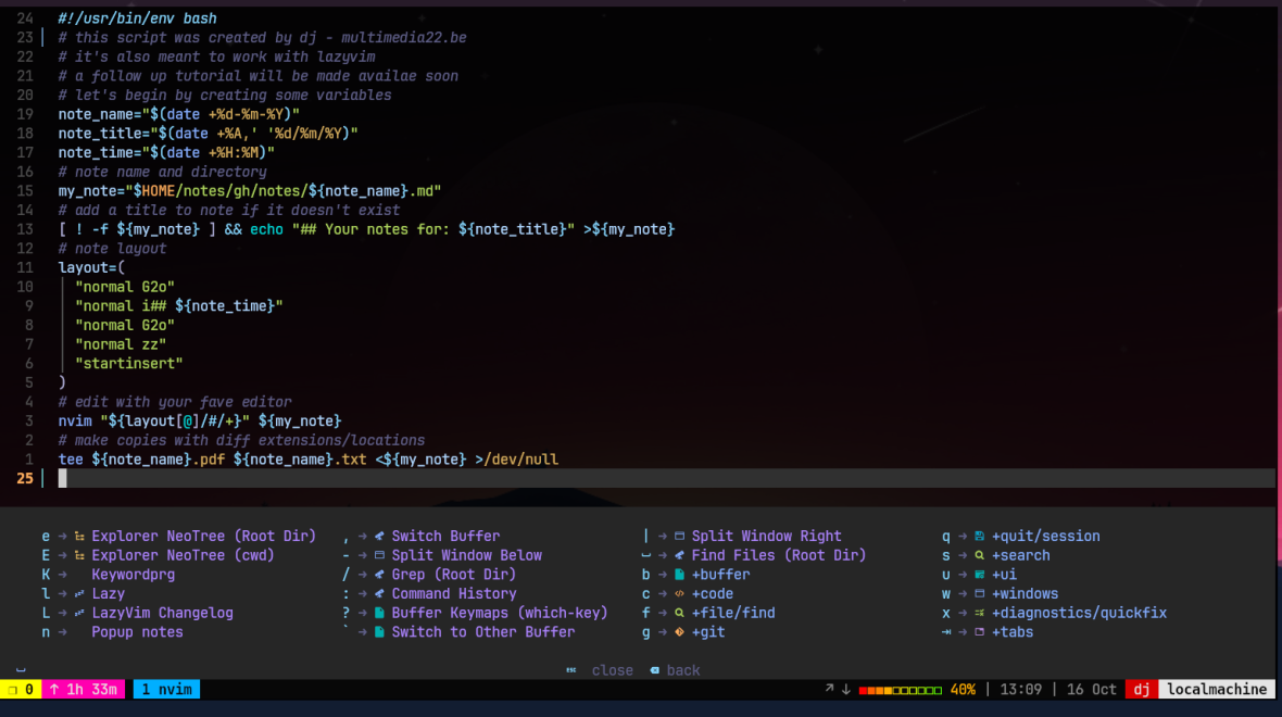 Markdown note – script