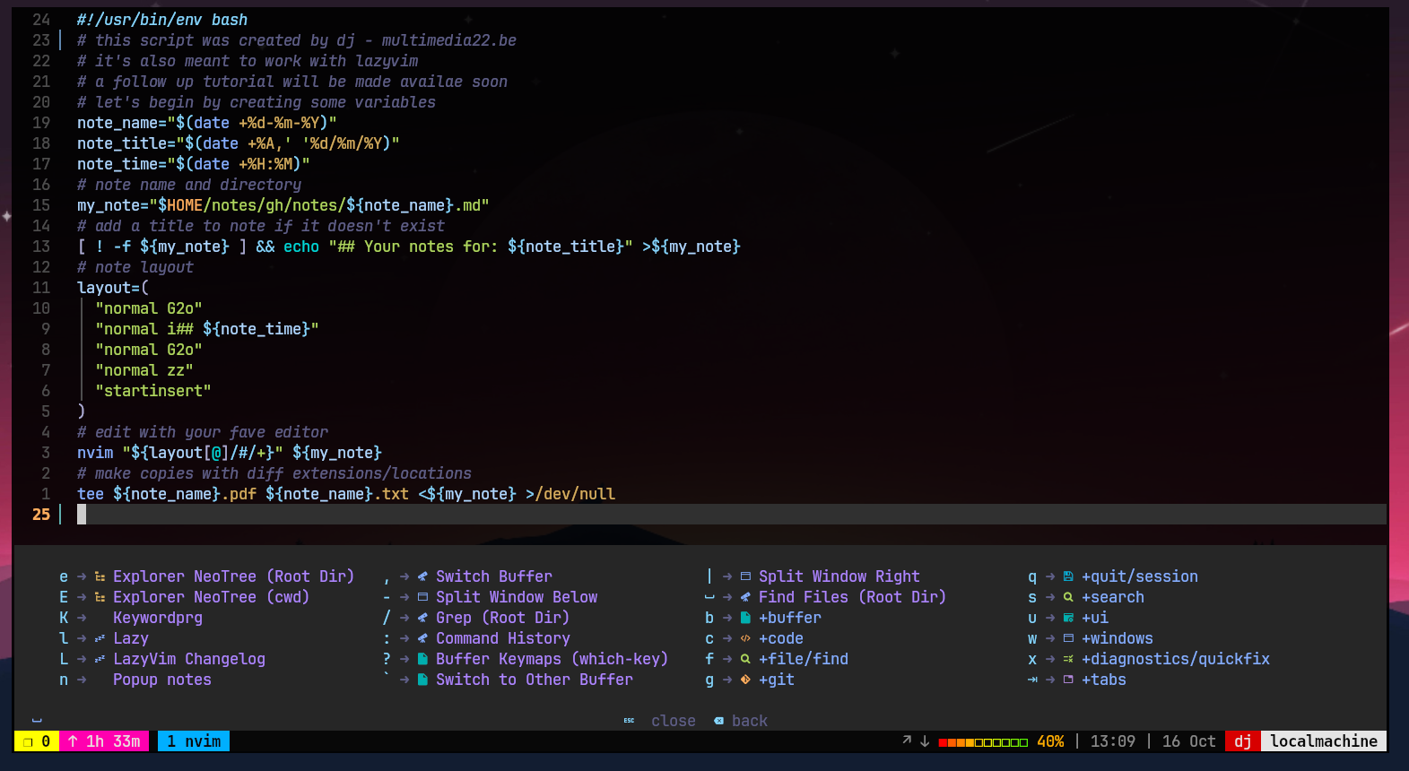 Markdown note – script
